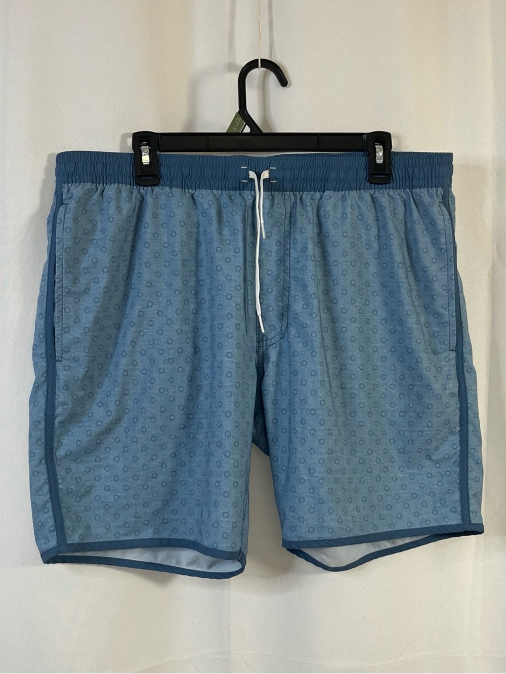 TravisMathew Men's Blue Geo Pattern Swim Trunks Board Shorts XL Quick Dry